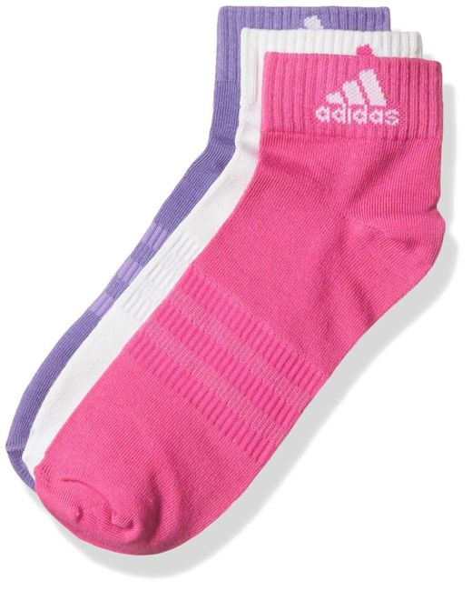 Adidas Pink T Spw Ank 3p Socks