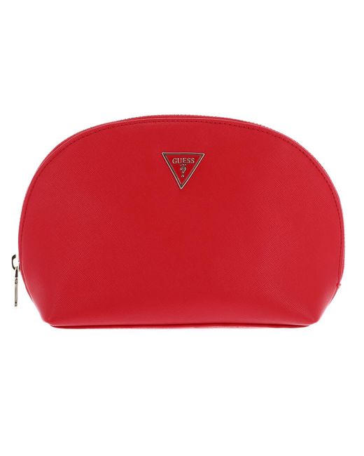 Guess Dome Cosmetic Pouch Red
