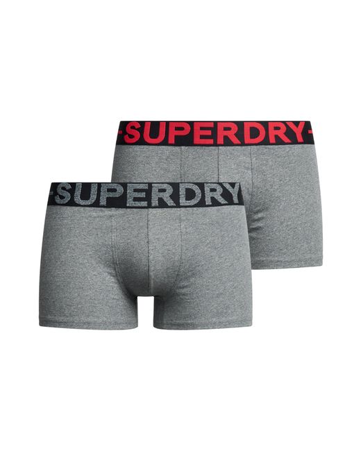 Superdry Trunk Double Pack Boxershorts in Gray für Herren