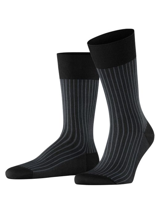 Falke Black Oxford Stripe M So Cotton Patterned 1 Pair Socks for men