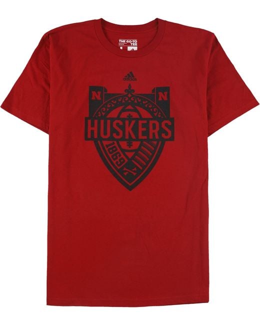Adidas Red S Huskers Graphic T-shirt for men