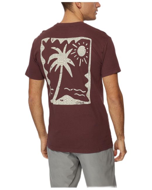 O'neill Sportswear Red Shirt - Comfortable Graphic Tees For - Screen Printed Short Sleeve for men