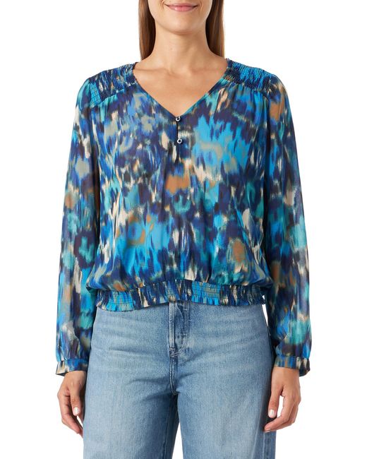 S.oliver Blue Chiffonbluse mit Allover-Print dunkelblau 32