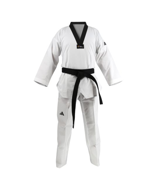 Adidas Gray Champion Ii Taekwondo Uniform With Black V Neck