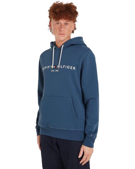 Tommy Hilfiger Blue Tommy Logo Hoody Mw0mw11599 Pullover for men