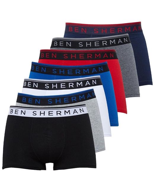 Ben Sherman . S Elasticated Waistband Jersey Boxers 7 Pack in Blue for Men  | Lyst UK