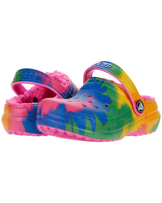 Classic Lined Tie Dye Graphic Clog K di CROCSTM in Blue