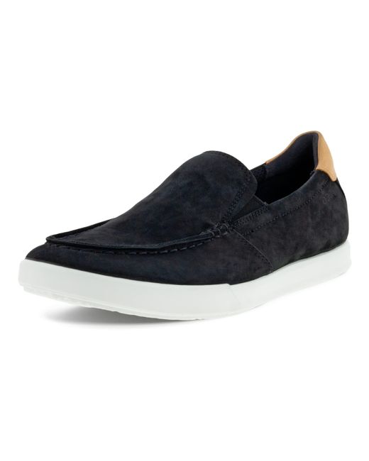 Ecco Leather Cathum Moc Toe Slip On Sneaker in Blue for Men | Lyst