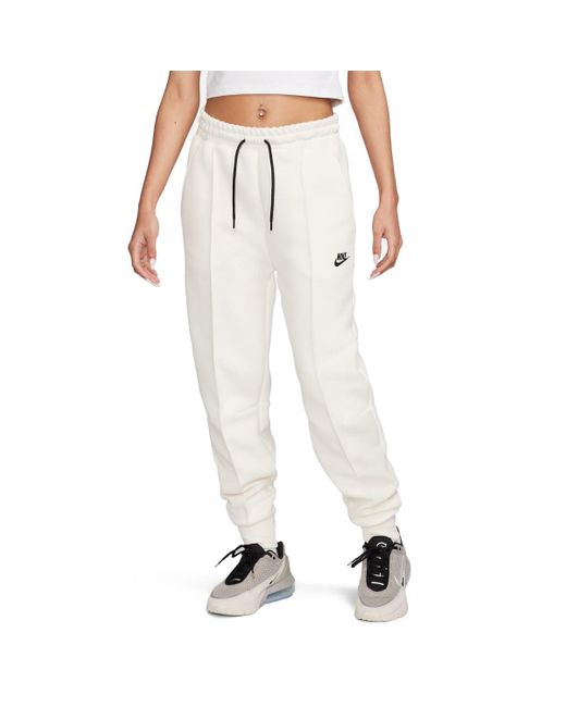 Nike Sportswear Tech Fleece joggingbroek Met Halfhoge Taille in het White