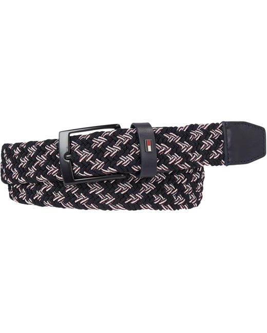 Tommy Hilfiger Black Adan 3.5 Elastic Belts for men