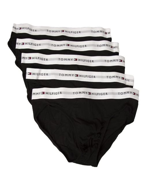 Tommy Hilfiger Slips 5er Pack elastischer Unterhosenslip Stretch Baumwolle Unterwäsche Artikel UM0UM02905 in Black für Herren