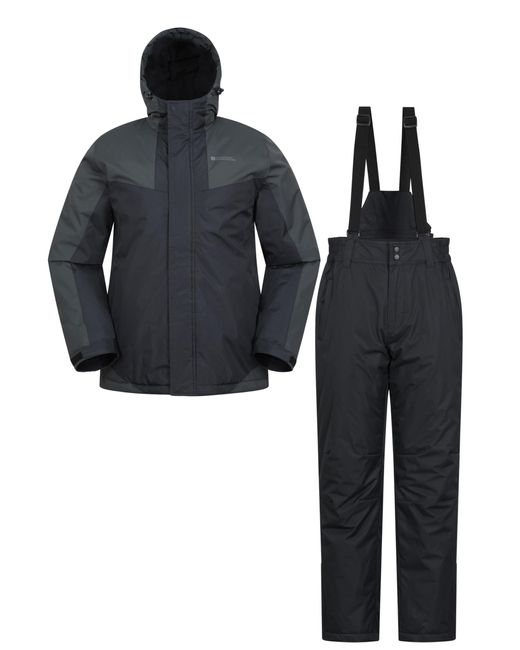 Mountain Warehouse Black Mens Padded Ski Jacket And Pant Set - Water-resistant, Breathable, Thermal Tested -30 °c, Snowskirt - Best for men