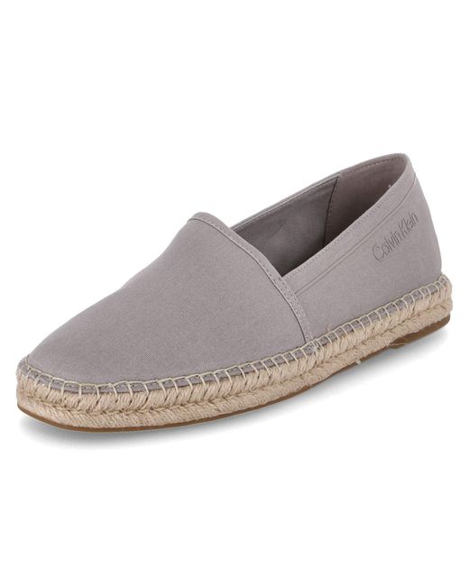 Calvin Klein Slipper/Espadrilles Grau Canvas in Gray für Herren