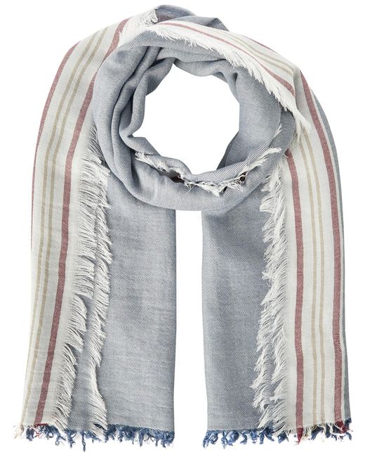 Hackett Selvedge Cotton Scarf Cold Weather in Grey for Men Lyst UK