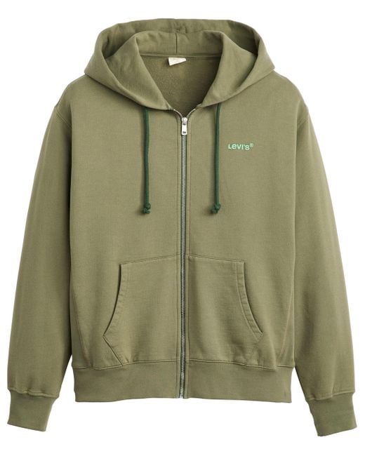 Levi Green Zip Sweatshirt Zip Hoodie Green Levis Hoodie LEVI'S NEW