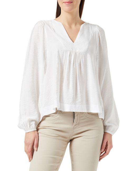 Vero Moda White VMGALILEA L/S V-Neck TOP VMA NOOS