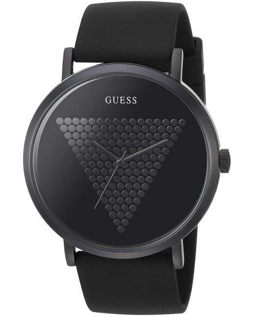 guess black strap watch