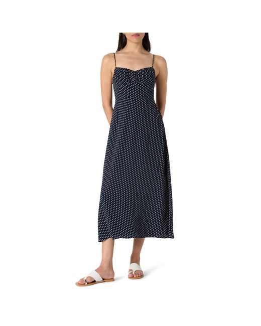 The Drop Blue Linea Spaghetti Strap Maxi Dress with Front Slit Maxikleid