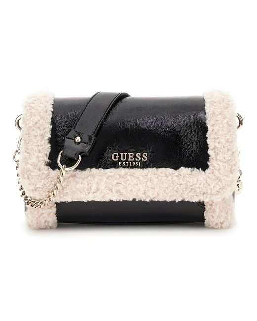 Guess Black Davika Shoulder Bag Flap Umhängetasche
