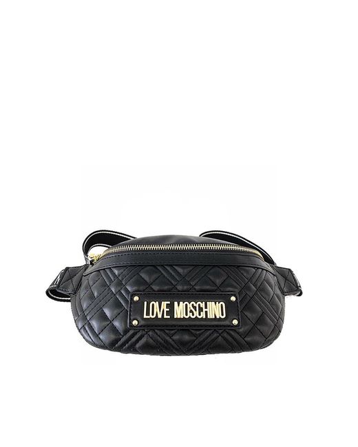 Love Moschino Black Quilted Waist Bag