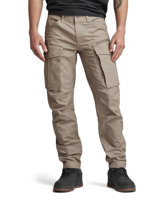 G-Star RAW Black Rovic Zip 3d Straight Tapered Fit Cargo Pants for men