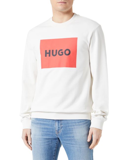 HUGO White Duragol222 Sweatshirt for men