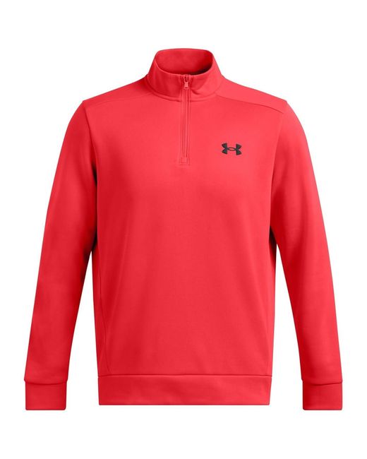 Under Armour S Fleece Quarter Zip Red L for men