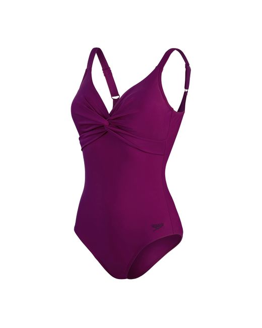 Speedo Brigitte Shaping Purple Swimsuit Bust Support Swimming Costume