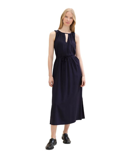 Tom Tailor Blue Maxi-Kleid mit Bindegürtel