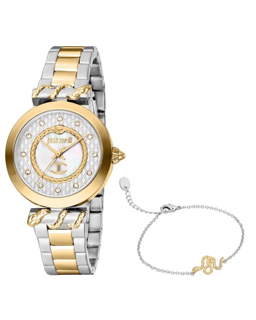 Esprit Just Cavalli Horloge - Jc1l257m0055, Kleur: Wit., Armband in het Metallic