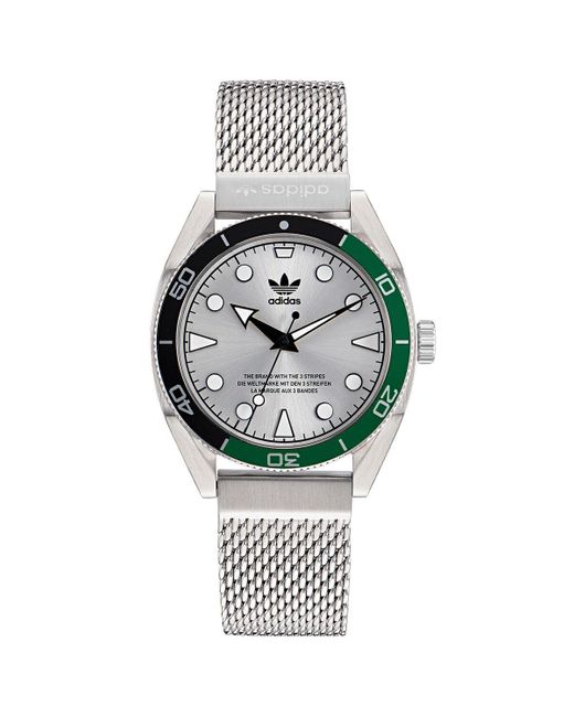 Adidas Metallic 's Analogue Quarz Watch With Stainless Steel Strap Aofh22503
