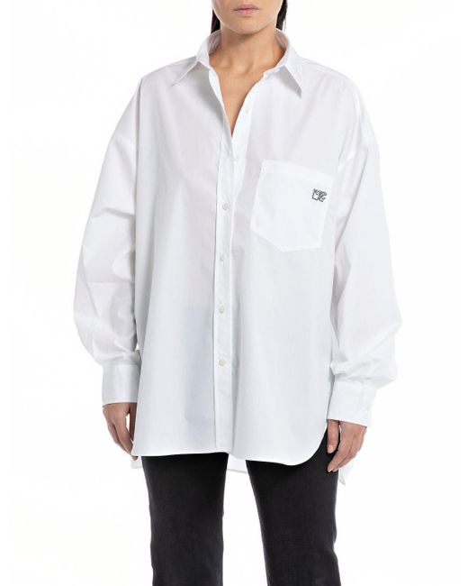 Replay White W2113 Bluse