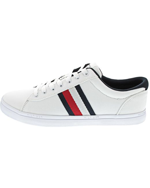 Tommy Hilfiger White Iconic Vulc Stripes Mesh Fm0fm05072 Vulcanized Sneaker for men