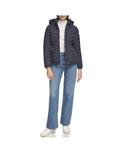 Calvin Klein Blue Light-weight Hooded Puffer Jacket
