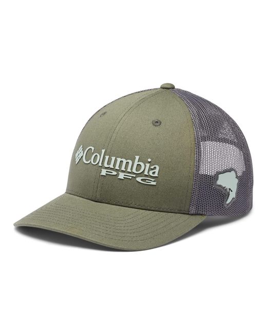 Columbia Green PFG Logo Mesh Snap Back-Mid Cap