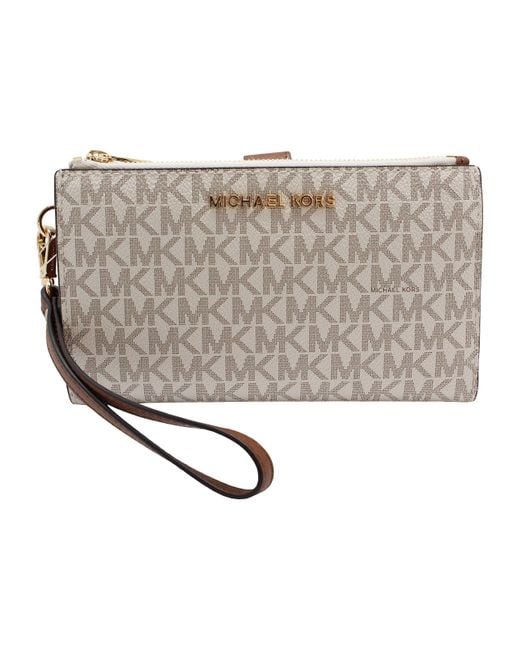 Mk double online zip wristlet wallet
