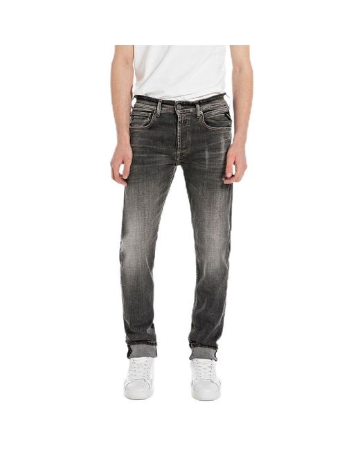 Replay Gray Jeans Grover Straight-Fit