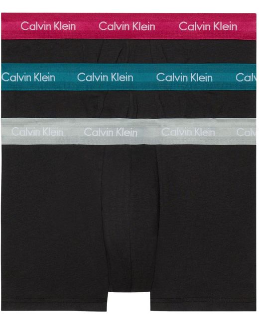 Boxer Lot de 3 Caleçon Taille Basse Coton Stretch Calvin Klein pour homme en coloris Black
