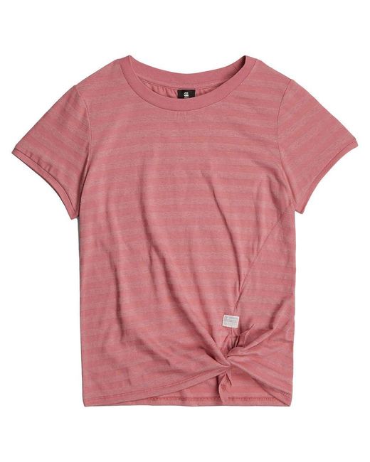 Regular Knotted R T Wmn T-Shirt di G-Star RAW in Pink