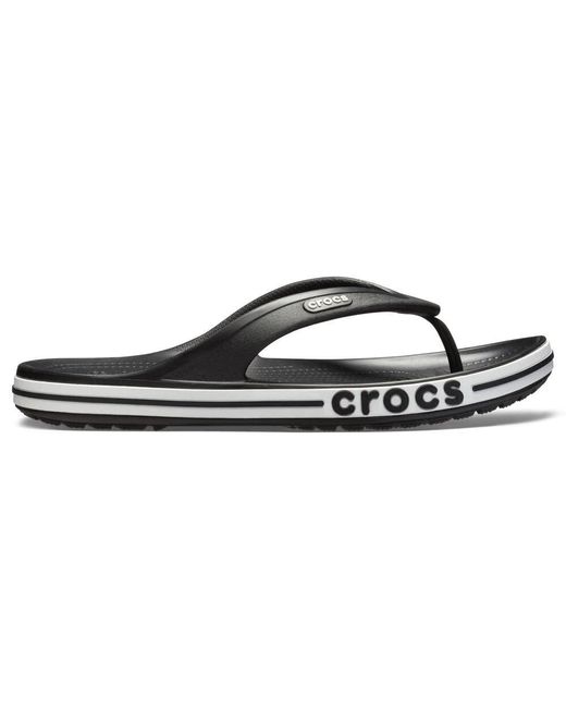 CROCSTM 's Bayaband Flip Flop,Black/White,45/46 EU