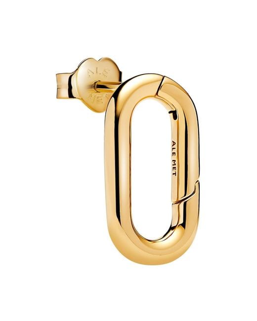 Me Boucles d'oreilles à charnière en argent sterling plaqué or 14 carats Compatible avec pendentif Me 263856C00 Pandora en coloris Metallic