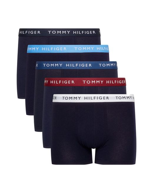 Tommy Hilfiger 5er Pack Boxershorts Trunks Unterwäsche in Blue für Herren