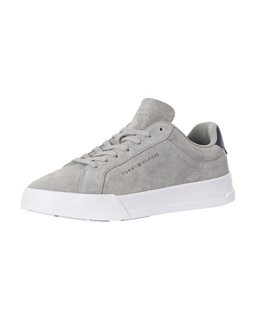 Tommy Hilfiger Gray Court Better Suede Trainers for men