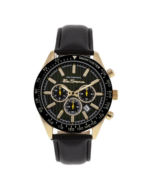 Ben Sherman Black Pu Strap Watch With Green Dial for men