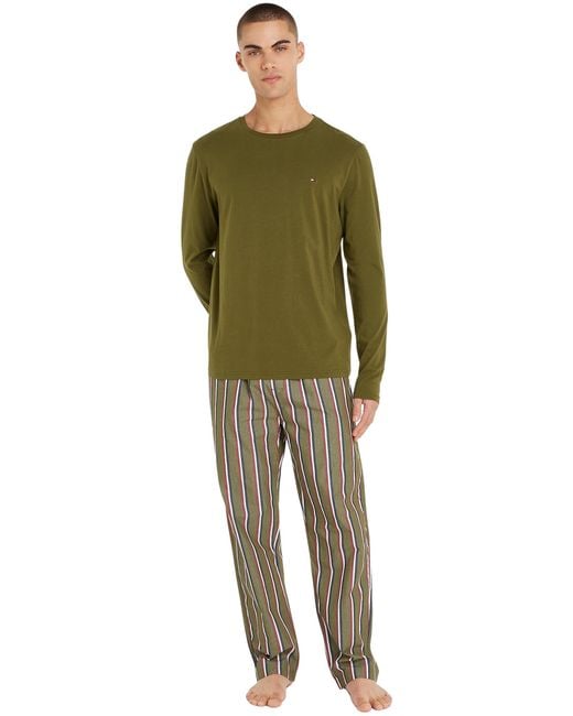 Tommy Hilfiger Green Pyjama Set Lp Pant Woven Set Print for men