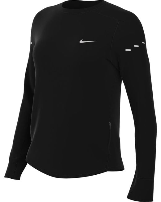 Nike Black Swift Dri-fit Ultraviolet Long-sleeve Crew-neck Running Top