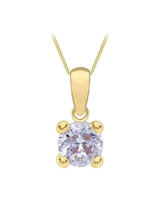 Amazon Essentials White 9ct Gold June Birthstone Pendant Necklace
