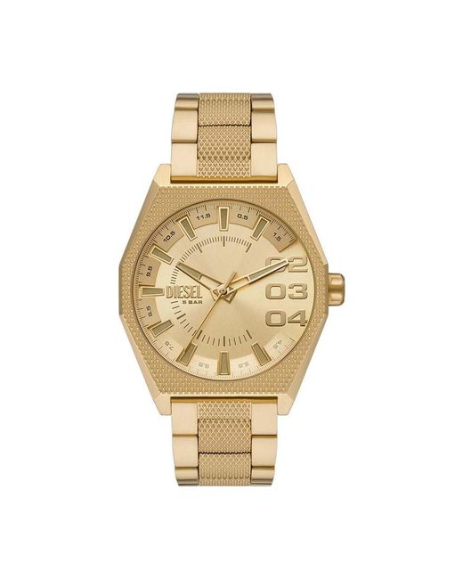 Orologio da uomo Scraper Quarzo/3 Movimento manuale cassa 43 mm con cinturino in acciaio DZ2173 di DIESEL in Metallic da Uomo