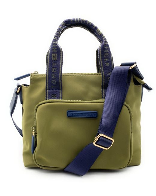 Tommy Hilfiger Bag I I Green I Handbag I Shoulder Bag I Nylon I 30 X 20 X 15 Cm I Th Logo I Handbag I Bag4399