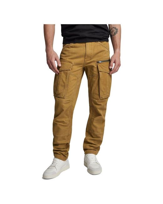 G-Star RAW Rovic Zip 3d Straight Tapered Pant in het Brown voor heren